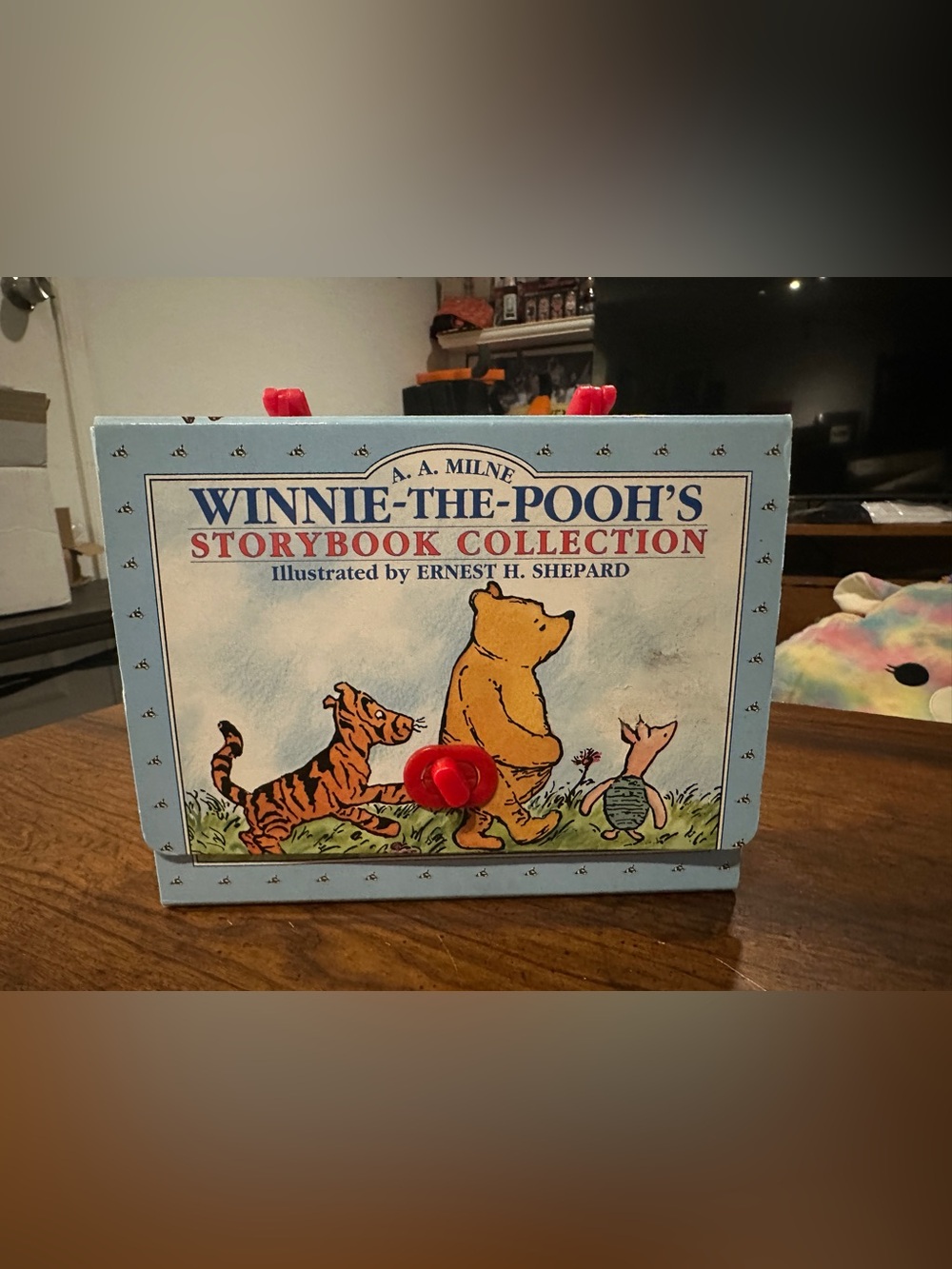 Winnie-the-Pooh Storybook Collection Box Bag - Light Blue with Red Accents